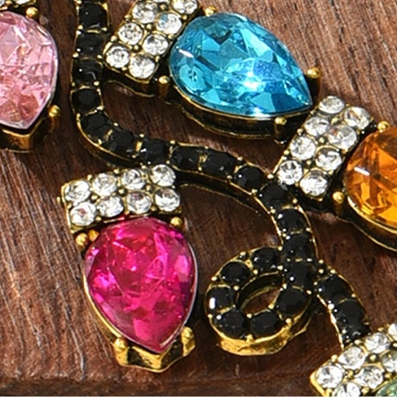 DAZZLING Christmas string of lights rhinestone earrings - Picture 5 of 6